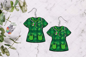 St. Patrick's Day Plaid Scrub Top Sublimation Design