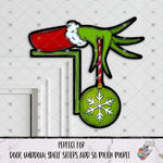 Load image into Gallery viewer, Green Guy with Snowflake Corner Sitter Design
