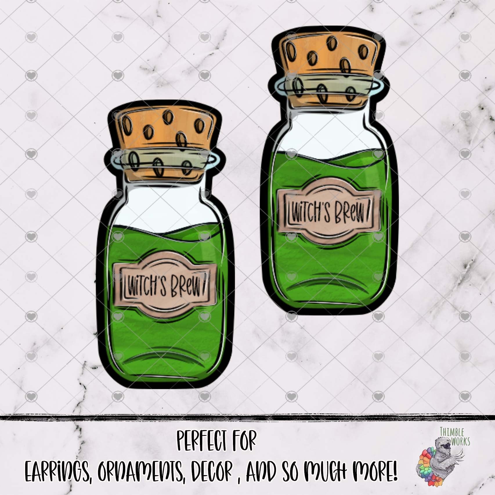 Green Witch's Brew Potion Vial design