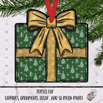 Load image into Gallery viewer, Green Tree and Gold Present Design
