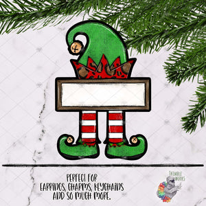 Red and Green Elf Sign Sublimation Design