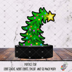 Load image into Gallery viewer, Green Whimsical Christmas Tree Light Base Design
