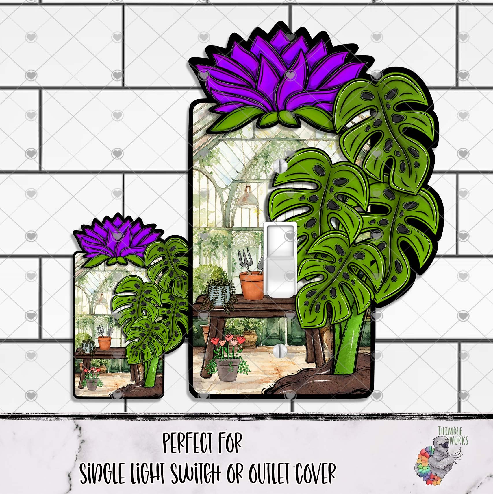 Purple Lotus Monstera Outlet Cover Design