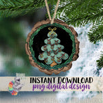 Load image into Gallery viewer, Groovy Christmas Tree Wood Slice Sublimation Design
