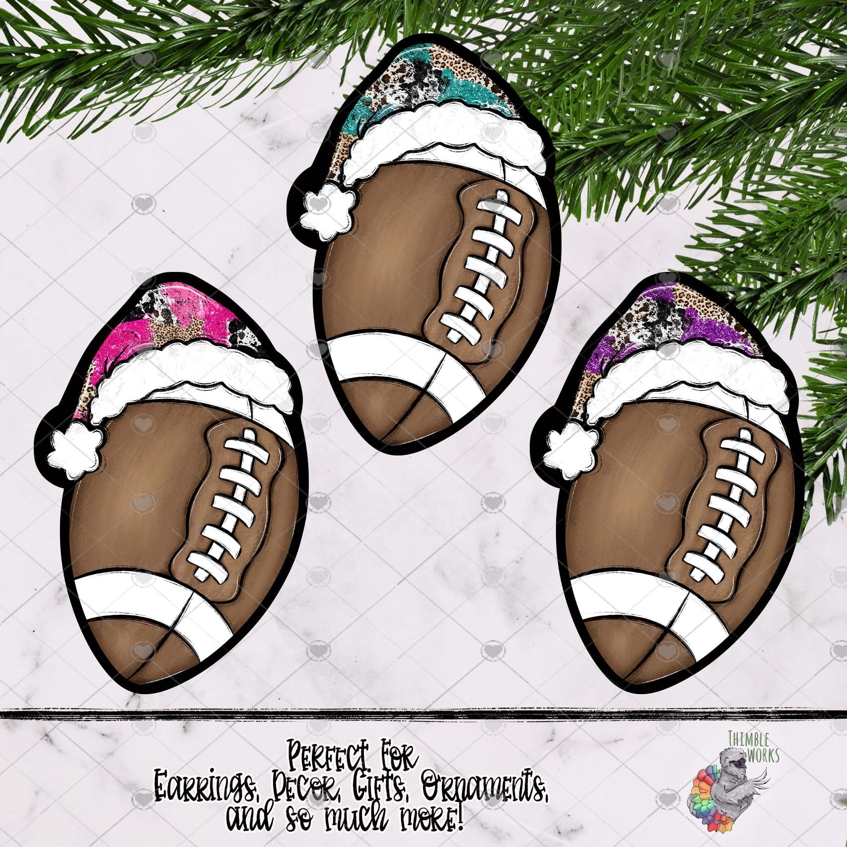 Grunge Santa Hat Football Design Bundle