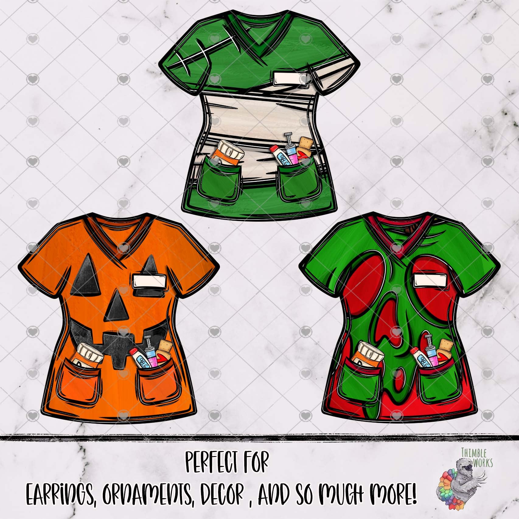 Halloween Costume Scrub Top Design