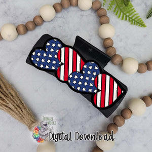 Patriotic Heart Hair Clip Sublimation Design