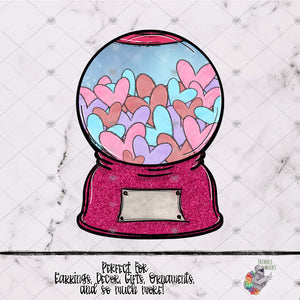 Valentine Gumball Snow Globe Design