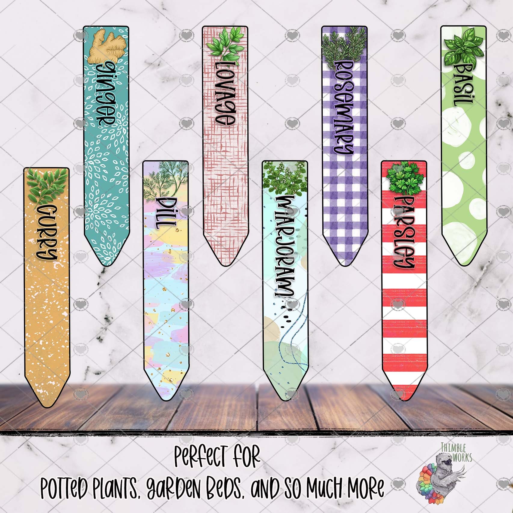 Herb Garden Stick Design Bundle 1