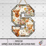 Load image into Gallery viewer, Highland Cow Letter S Design
