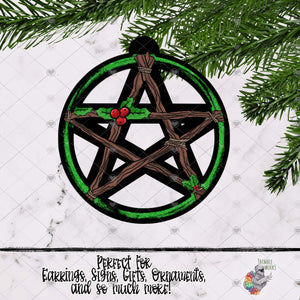 Bright Holly Witch Pentagram Design