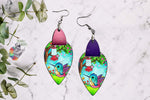 Load image into Gallery viewer, Hummingbird Teardrop Leather Earring Design
