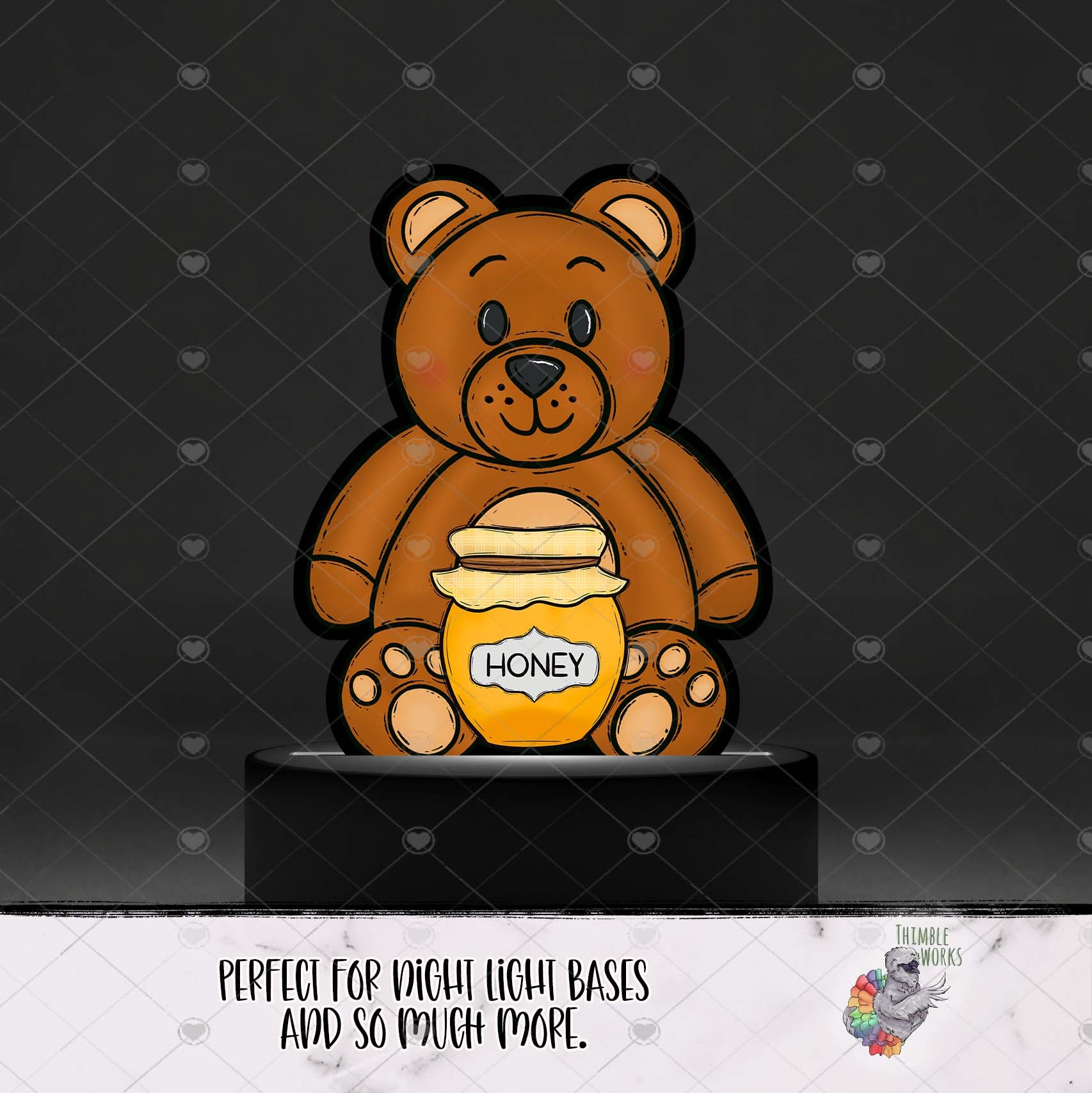 Honey Jar Teddy Bear Light Base Design