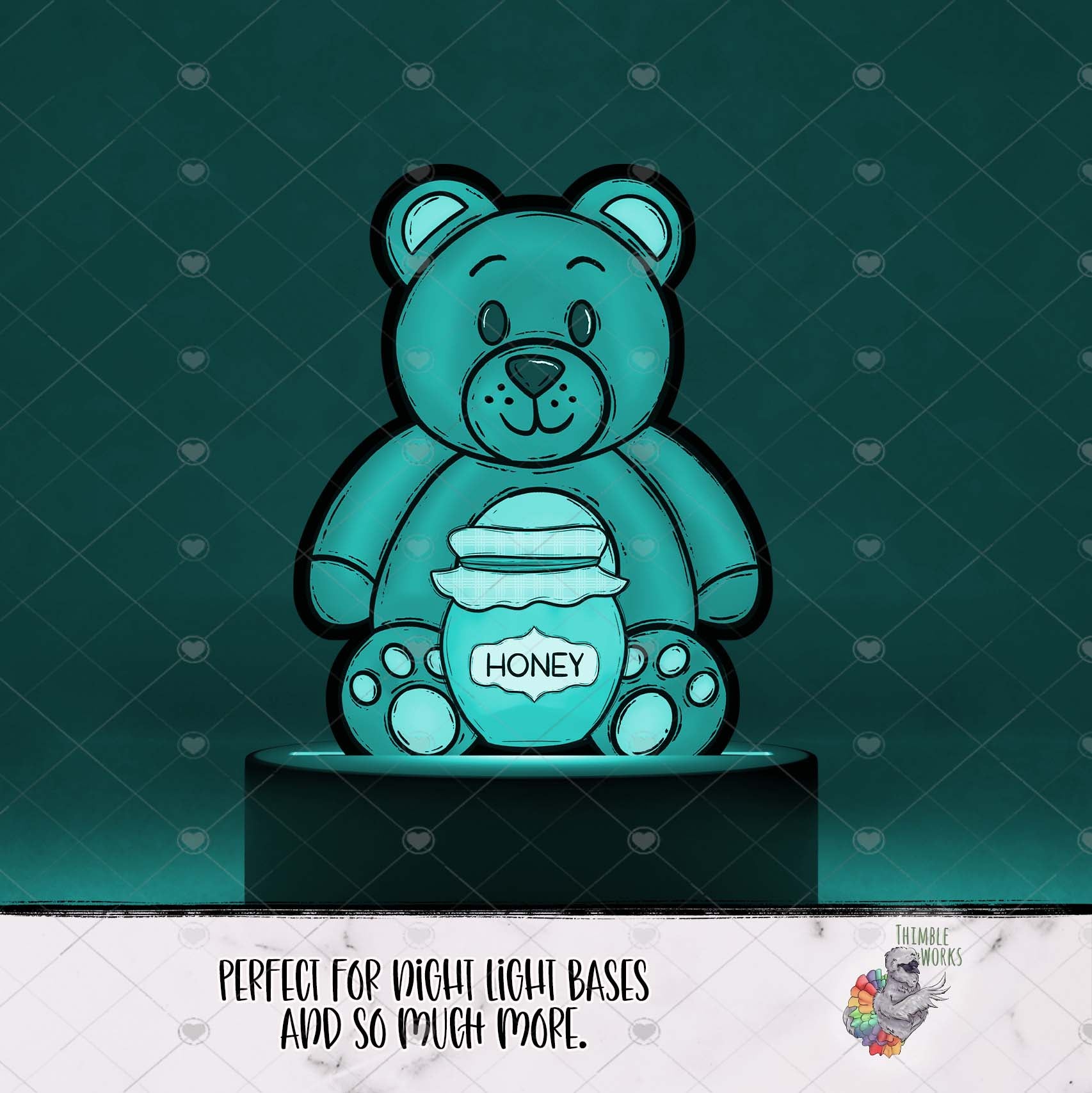 Honey Jar Teddy Bear Light Base Design