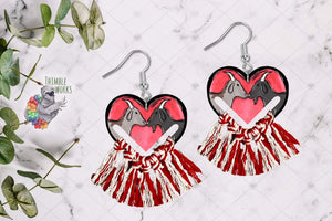 Kissing Goats Heart with Tassel Sublimation Design