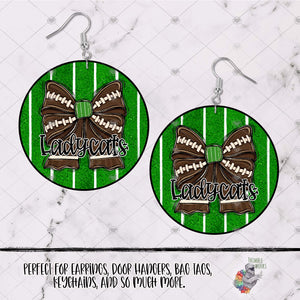 Ladycats Football Coquette Bow Round Design