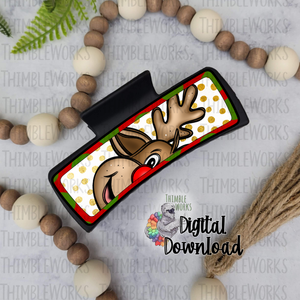 Reindeer Hair Clip Sublimation Design