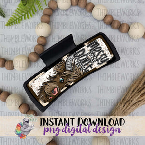 Highland Cow Messy Hair Clip Sublimation Design