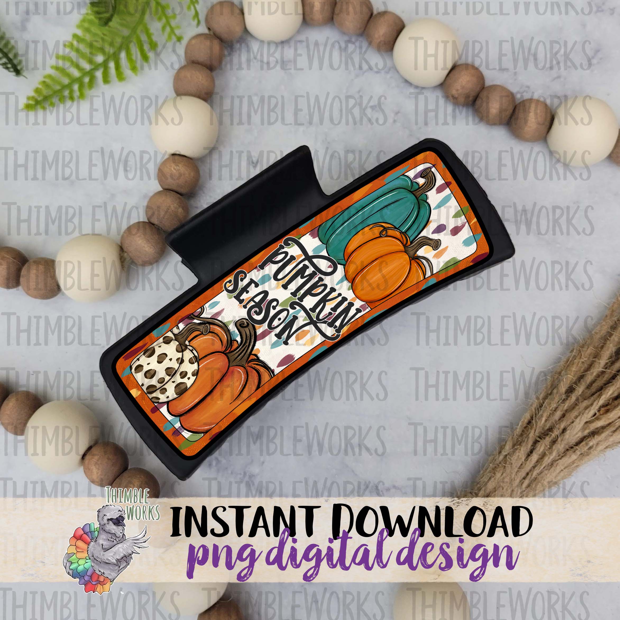 Pumpkin Season Hair Clip Sublimation Design