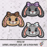 Load image into Gallery viewer, Cute Leopard Bunny Head with Bow Design Bundle
