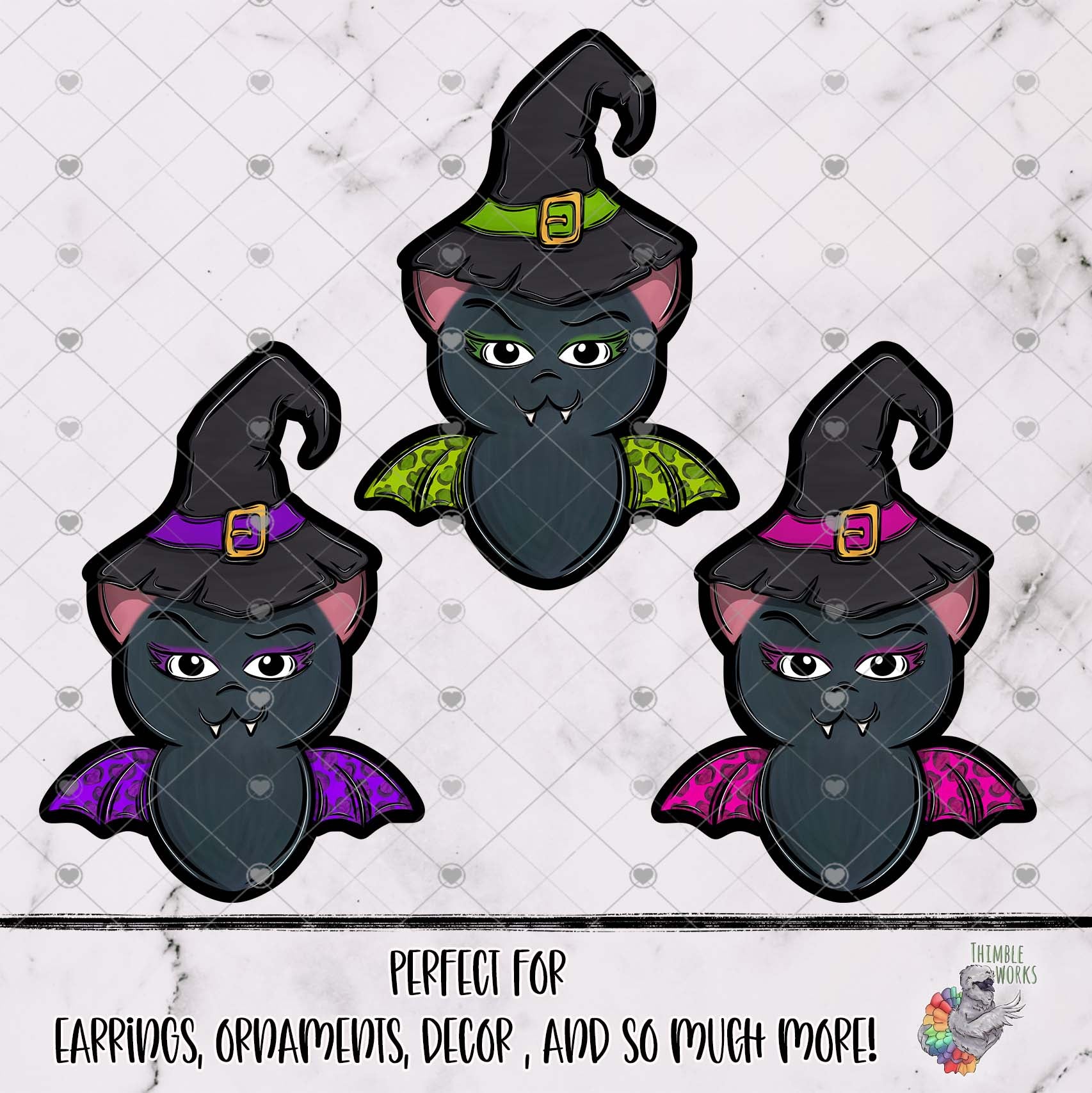 Leopard Chubby Bat with Witches Hat Design