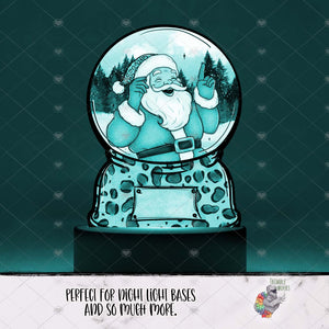 Leopard Santa Snow Globe Light Base Design
