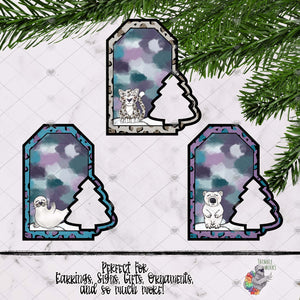 Winter Animals Tag with Tree Design Bundle