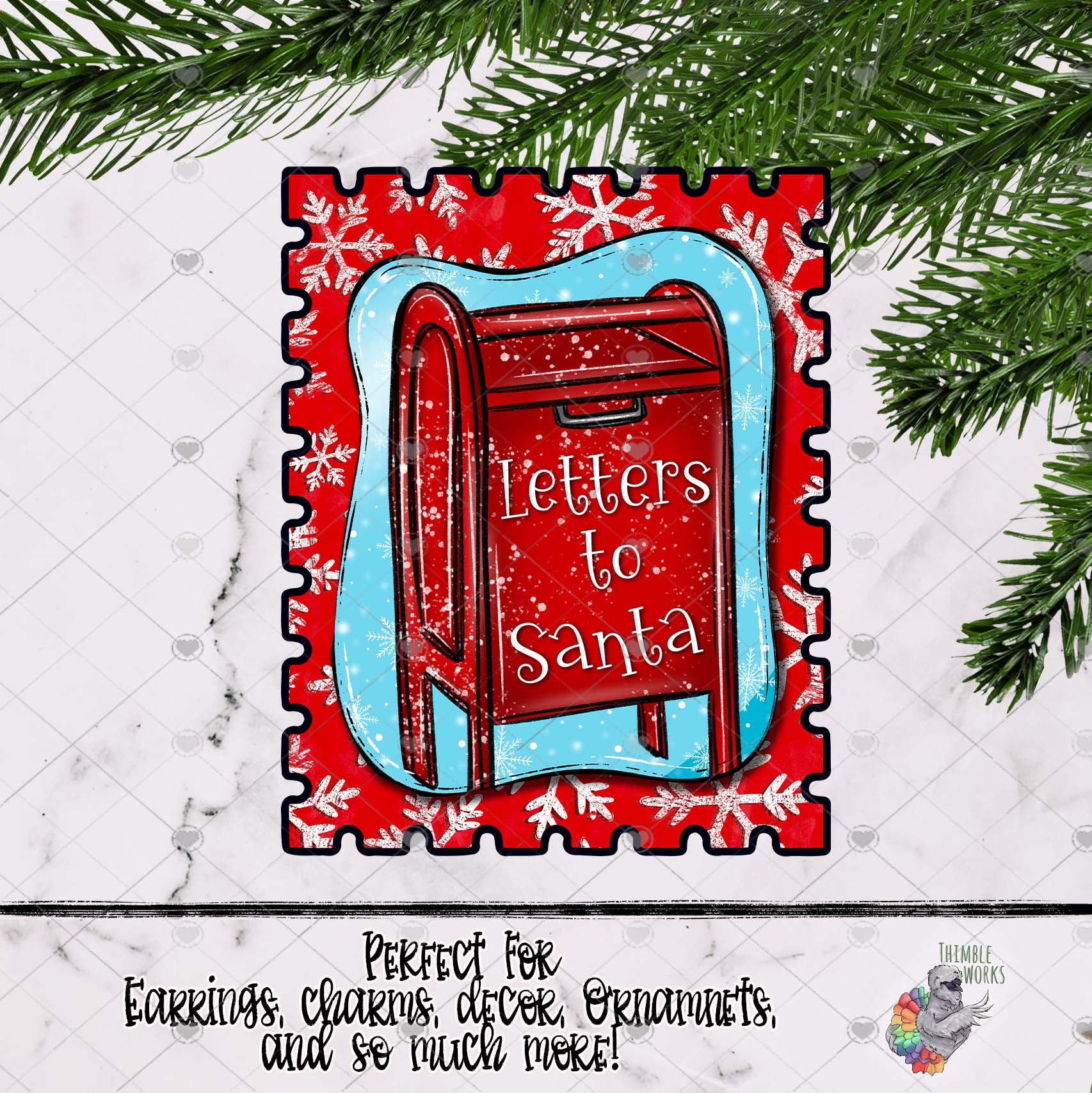 Letters to Santa Stamp Sublimation Design