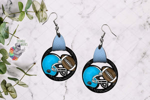 Football Helmet Leather Earring Design Bundle