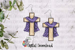 Load image into Gallery viewer, Cross with Purple Sash Sublimation Design
