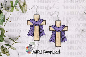 Cross with Purple Sash Sublimation Design