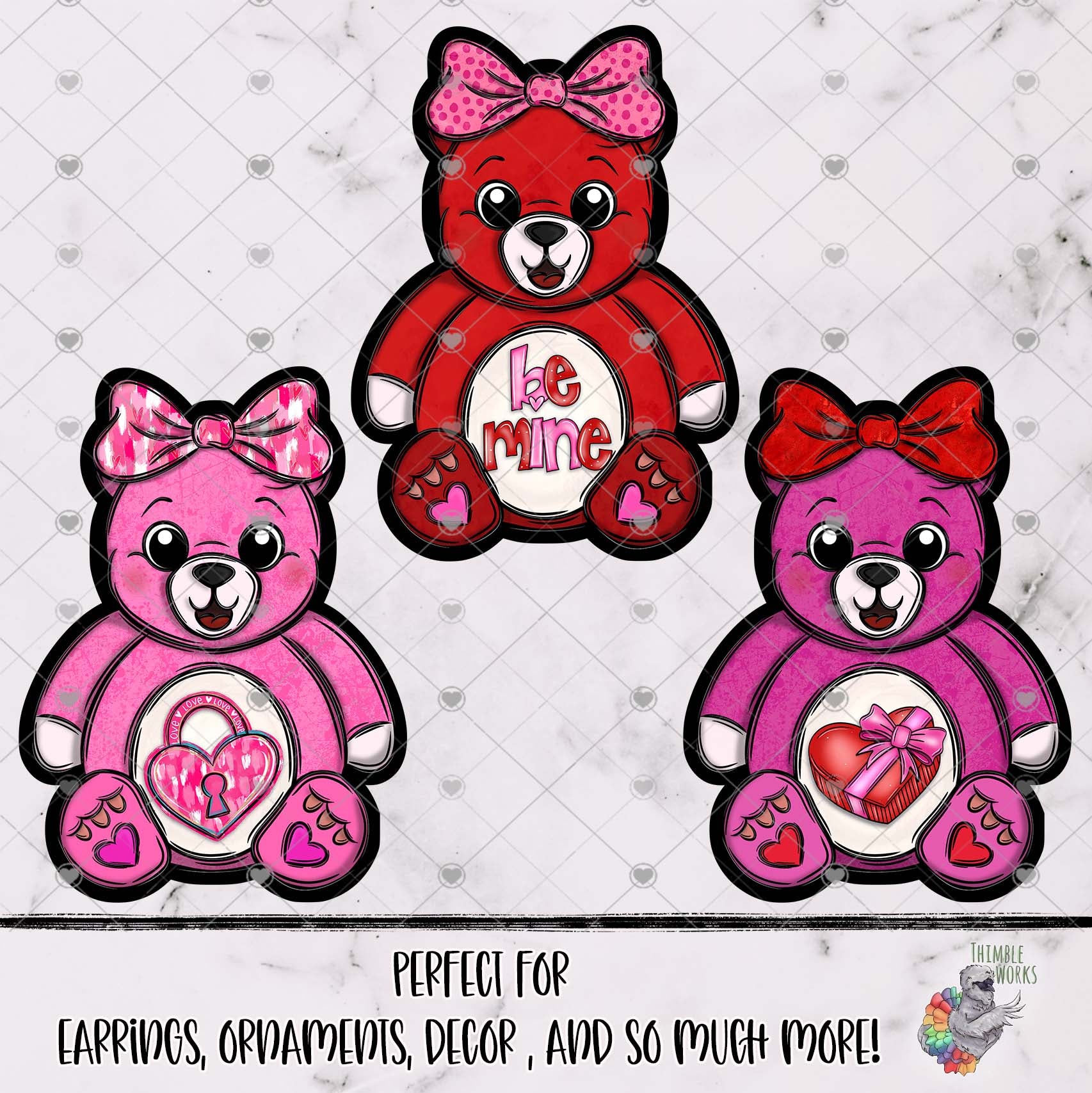 Valentine Love Teddy Bear Design Bundle