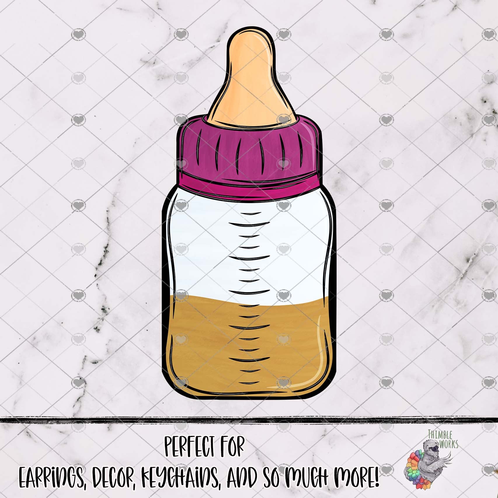 Pink Apple Juice Baby Bottle Design