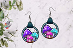 Load image into Gallery viewer, Magic Mushroom Cluster Leather Earring Design
