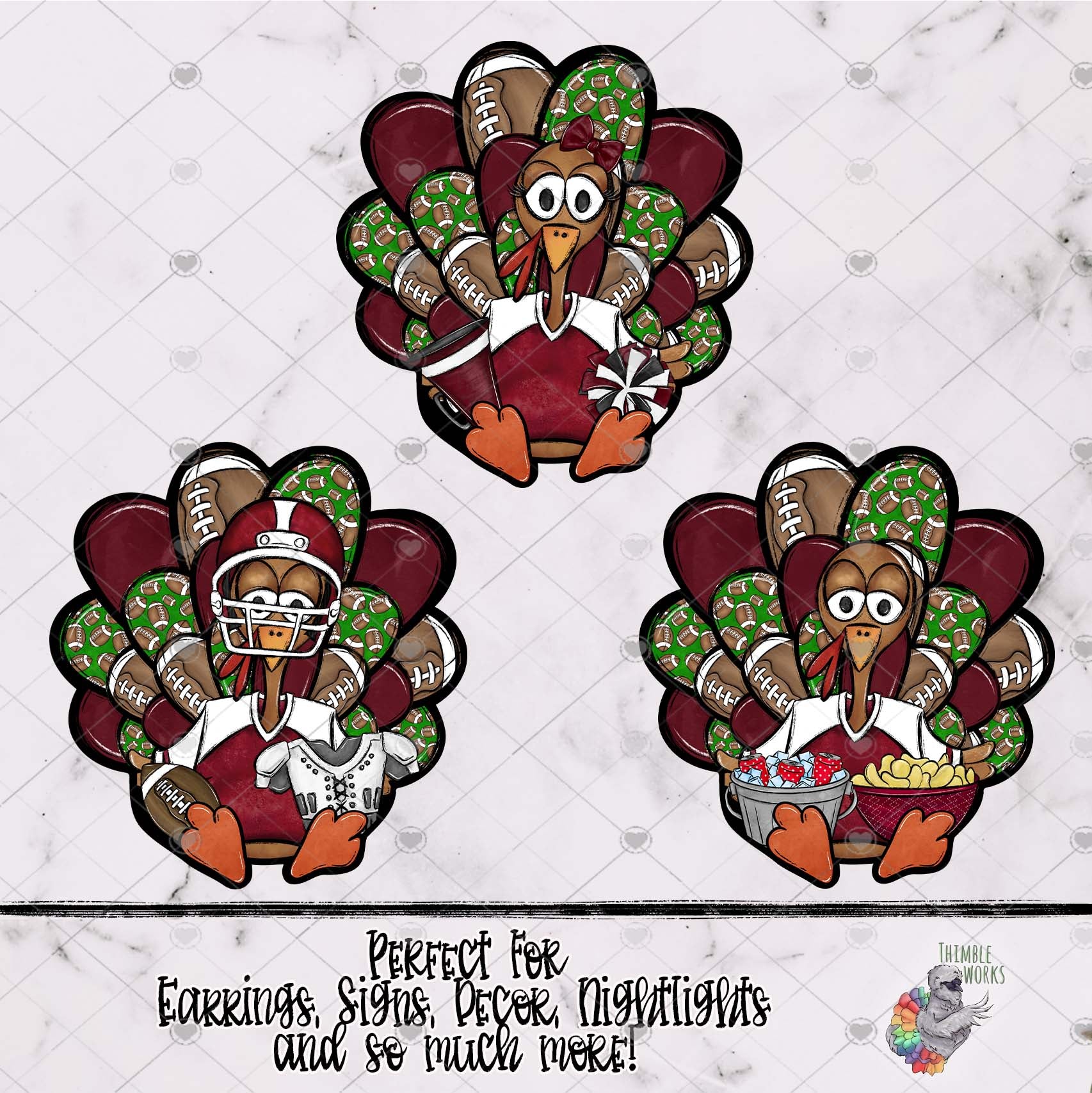 Maroon Football Turkey Design Bundle