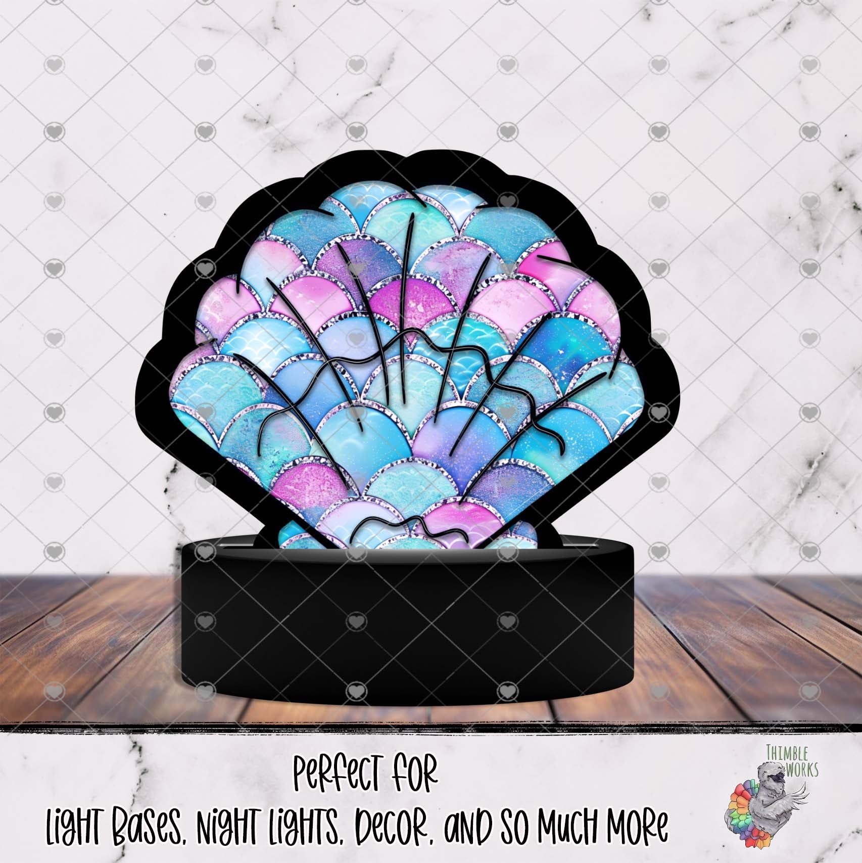 Mermaid Seashell Light Base Design