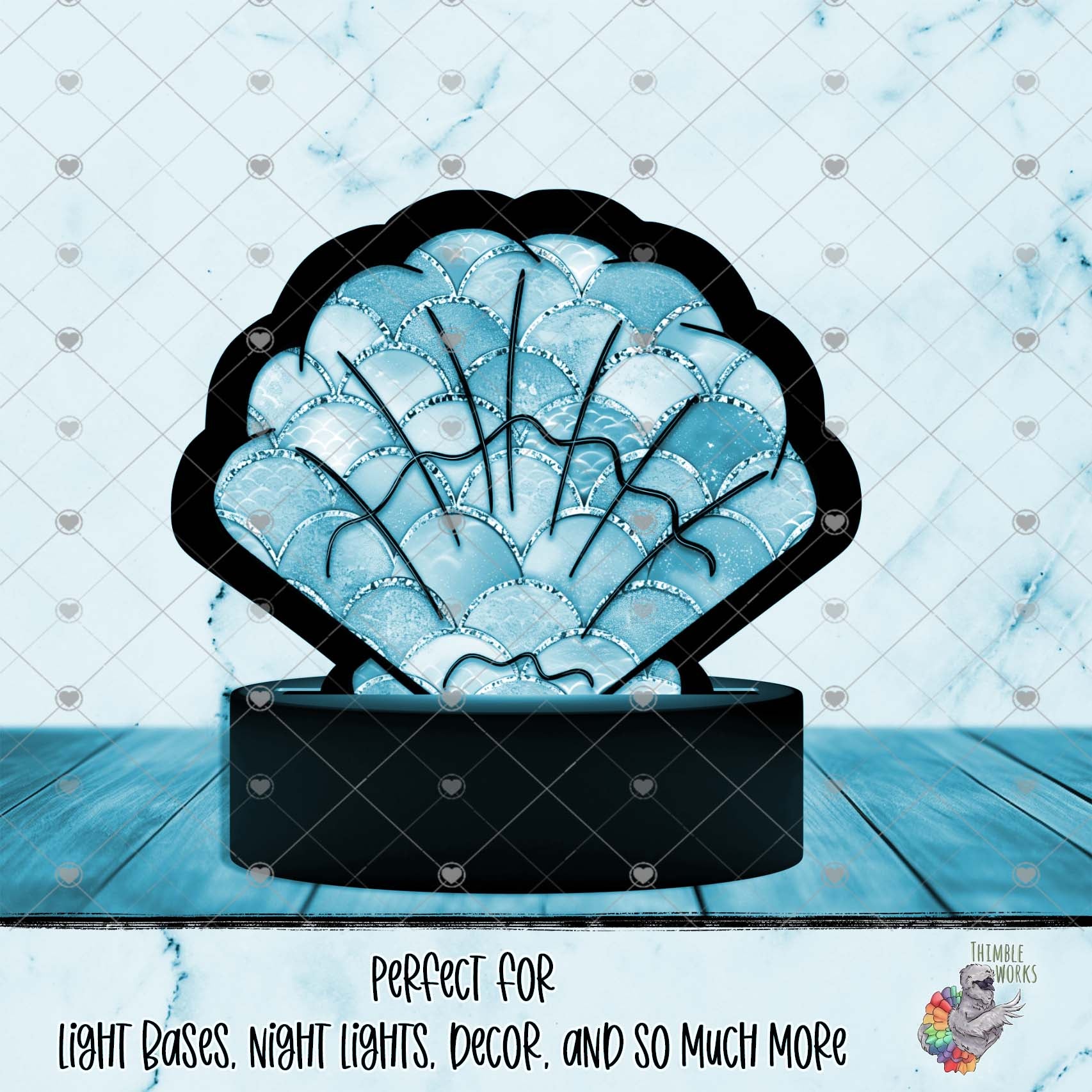 Mermaid Seashell Light Base Design