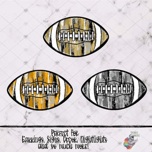 Messy Black Football Design Bundle