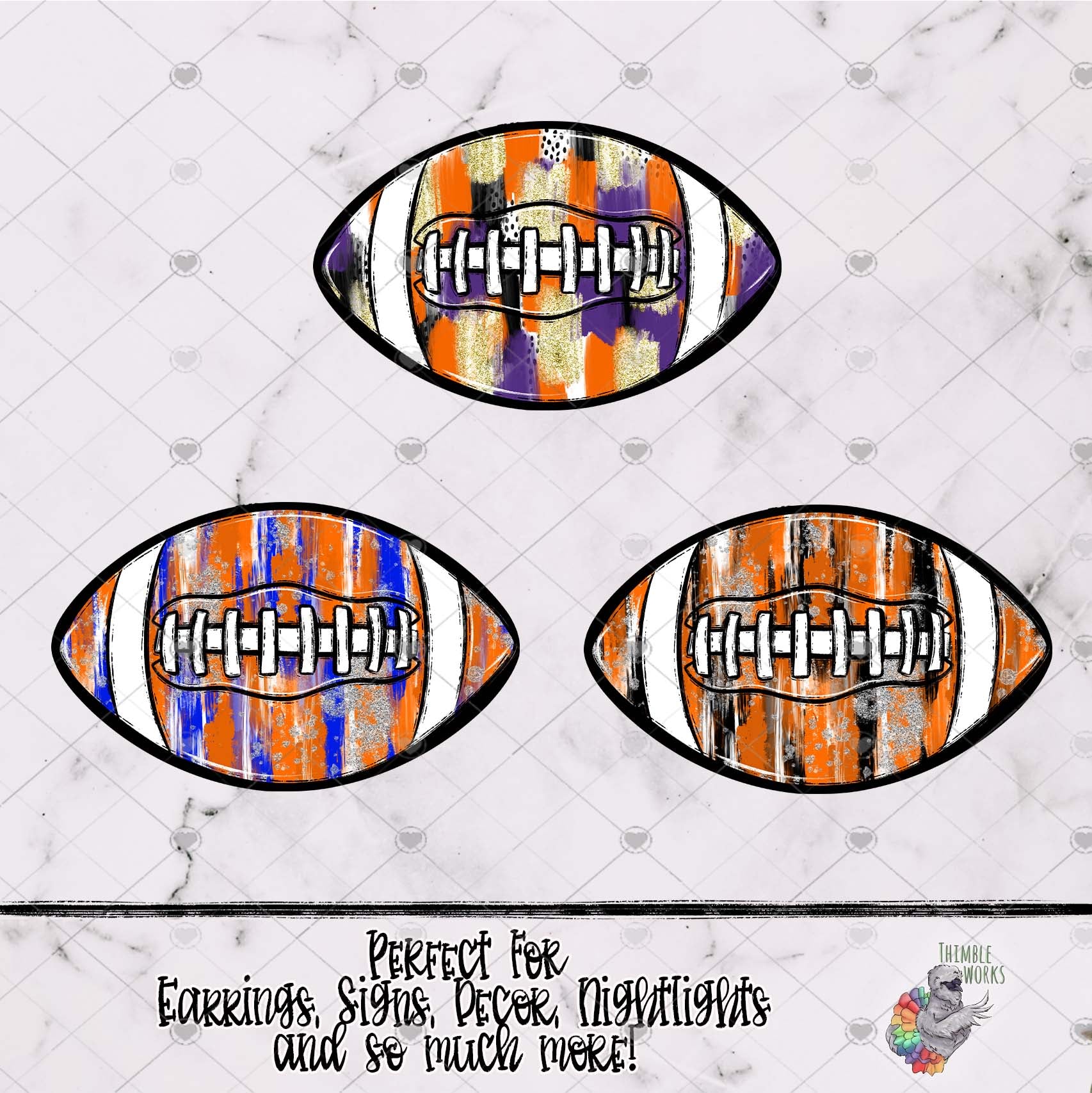 Messy Orange Football Design Bundle