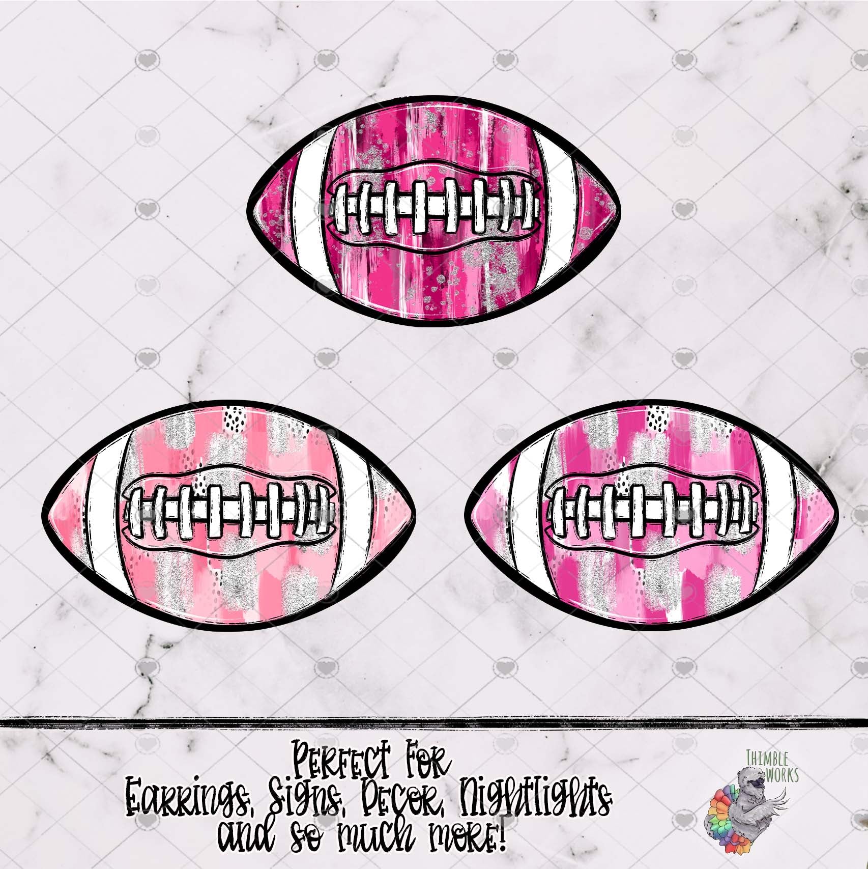 Messy Pink Football Design Bundle