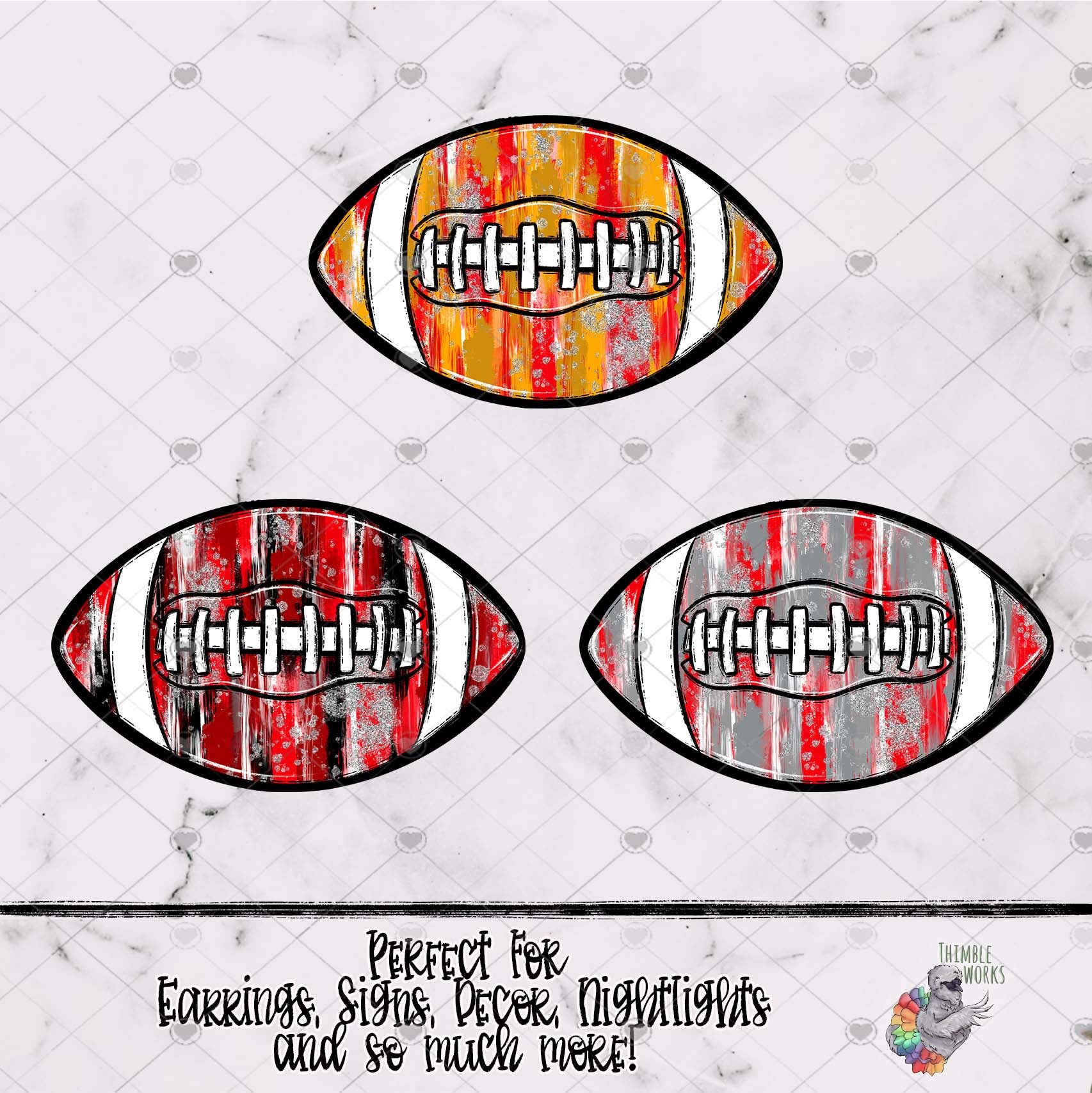 Messy Red Football Design Bundle