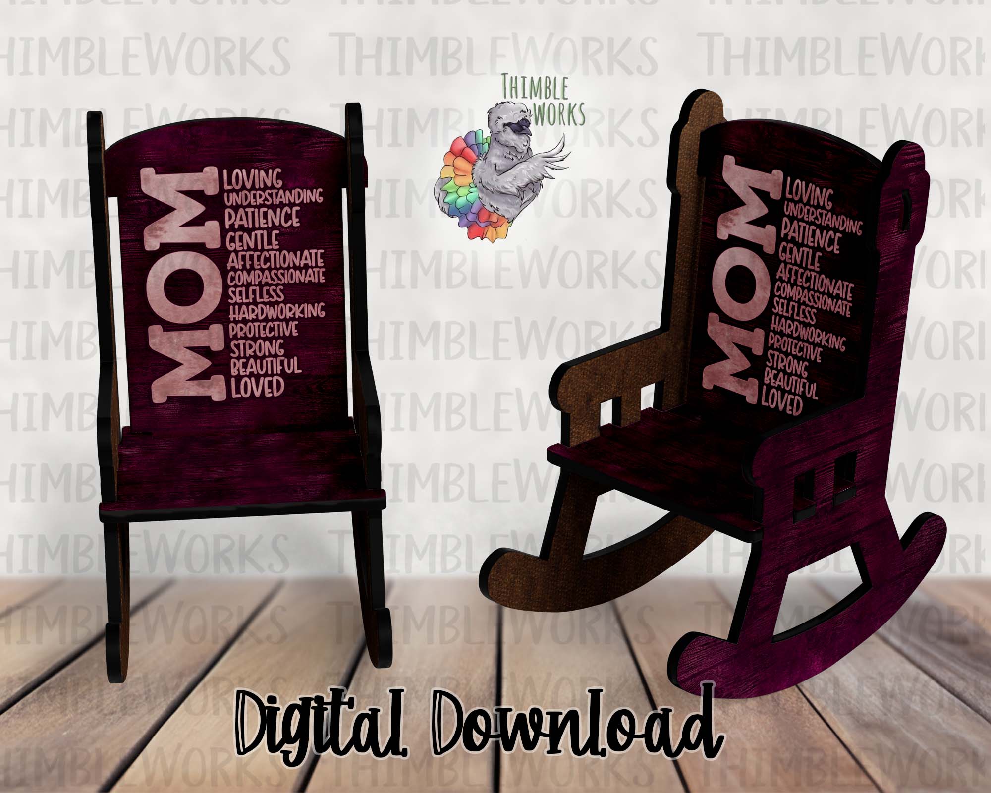 Mother's Day Rocking Chair Sublimation Design