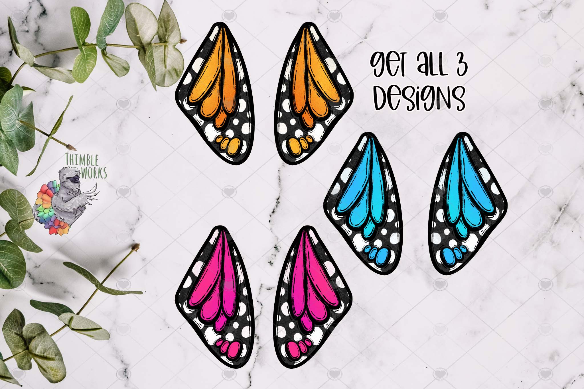 Monarch Butterfly Wing Design Bundle