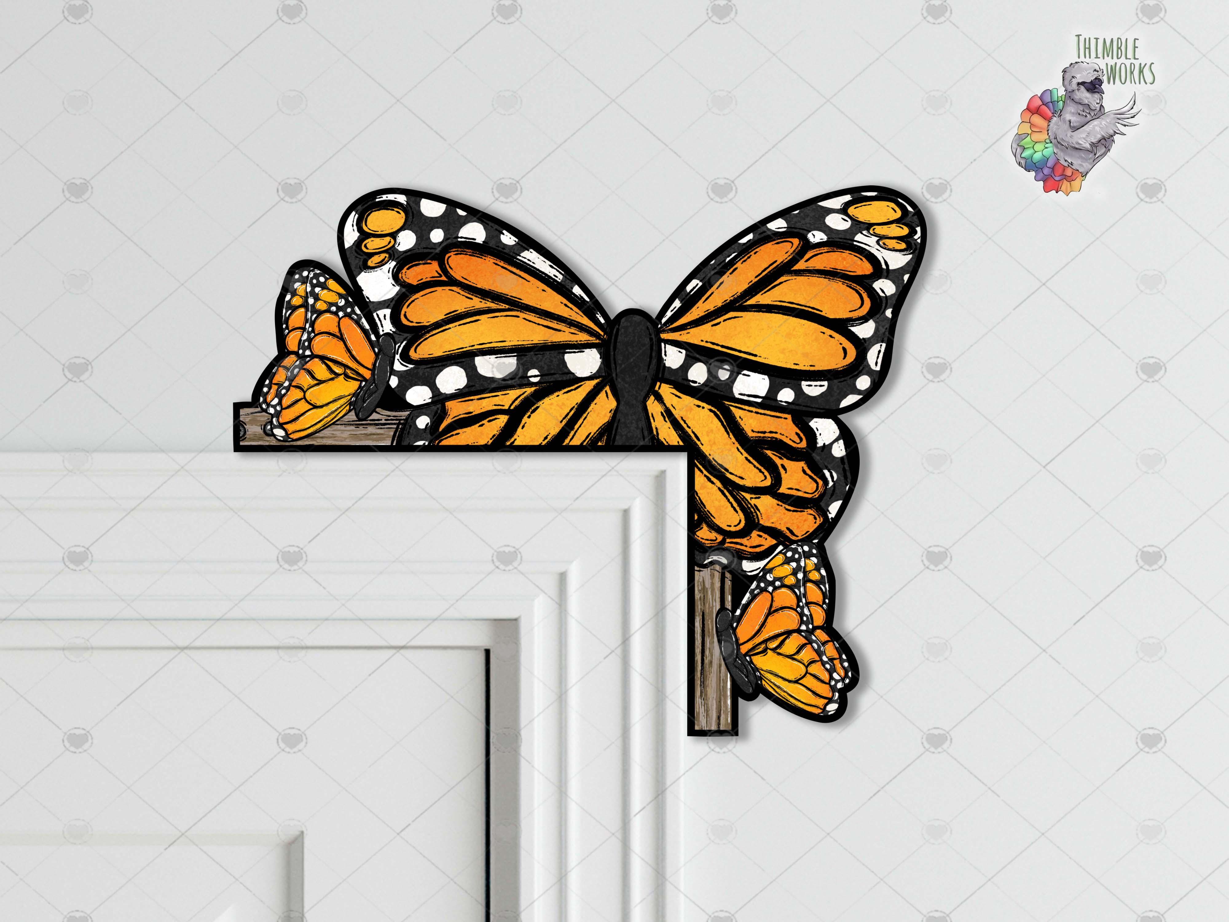 Monarch Butterfly Over the Door Sitter Sublimation Design