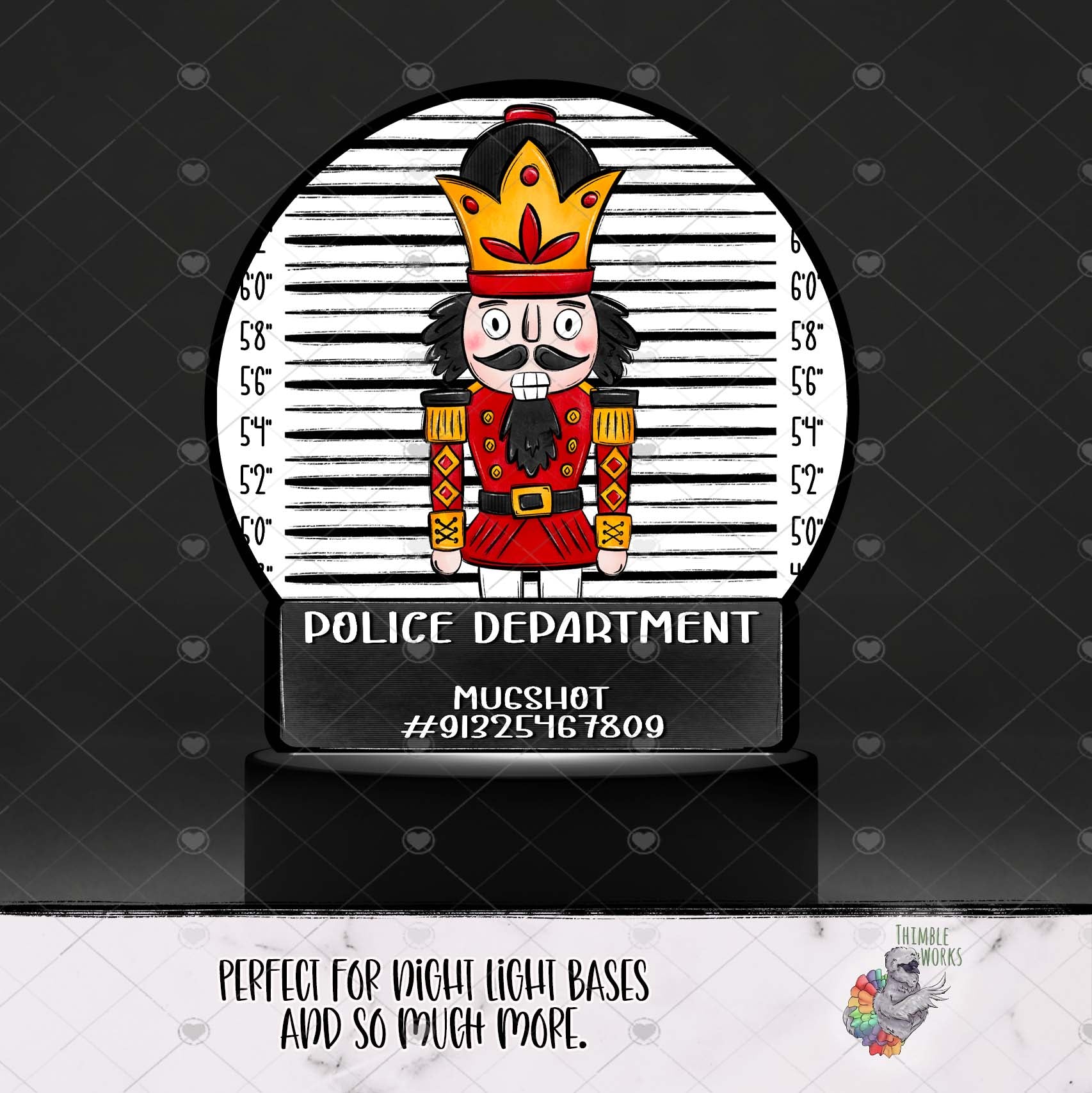 Nutcracker Mug Shot Round Light Base Design