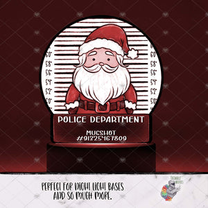 Santa Mug Shot Round Light Base Design