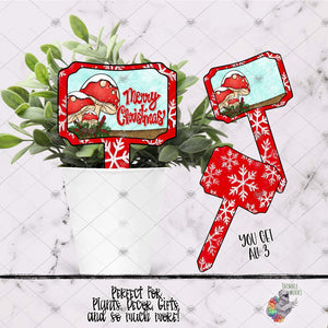 Mushroom Christmas Garden Stake Design