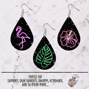 Neon Lights Summer Teardrop Design Bundle