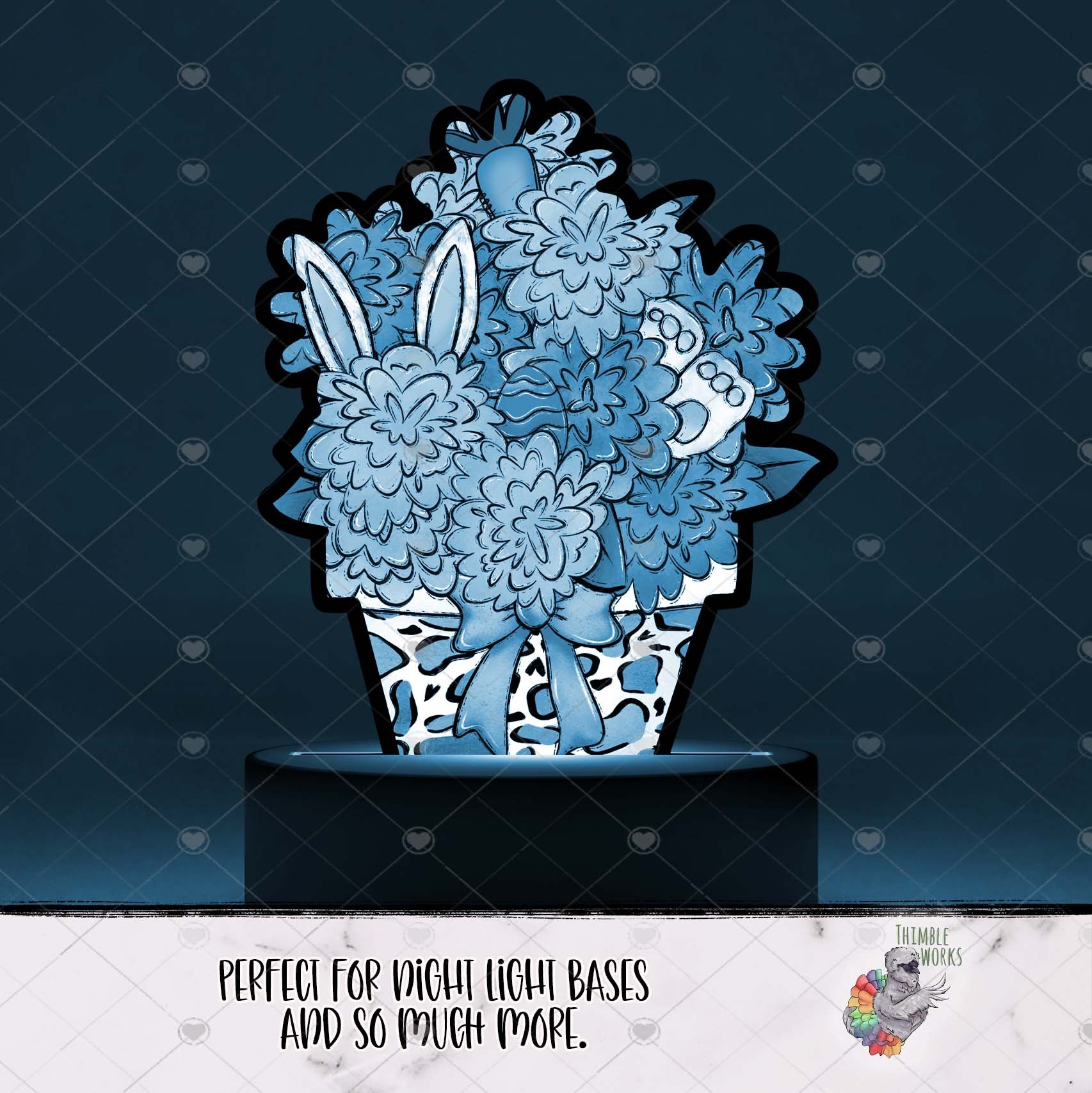 Easter Bunny Leopard Flowerpot Light Base Design