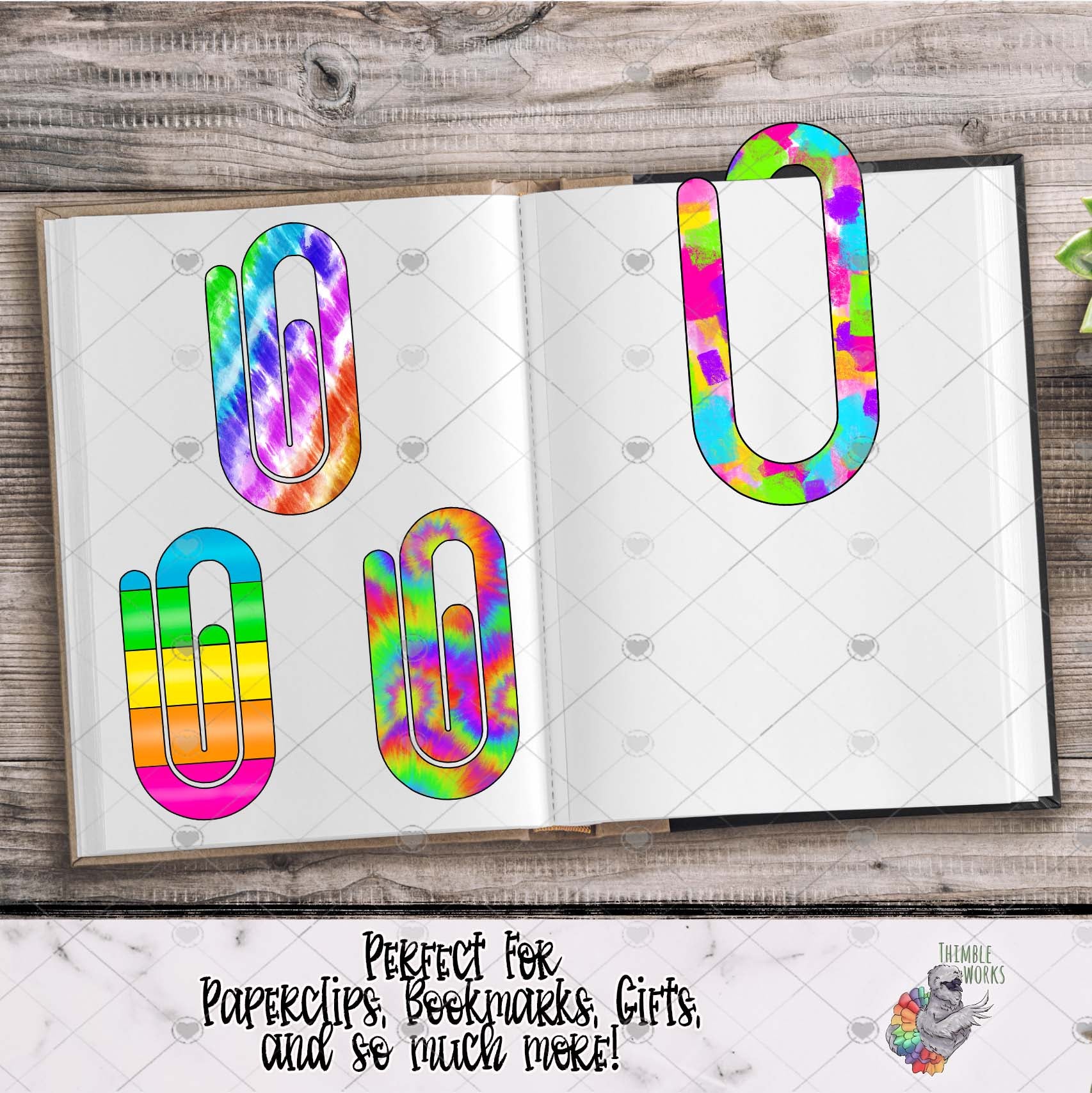 Neon Paperclip Sublimation Design Bundle